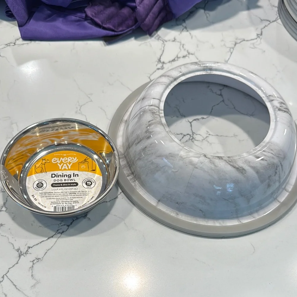 Marble Dog Bowl